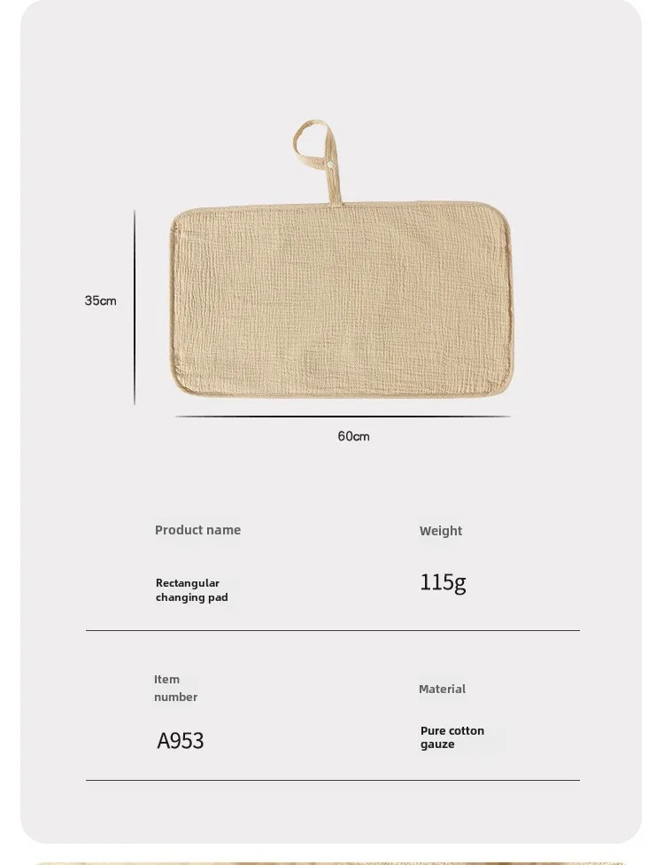 Description Picture 3 of itemFoldable Baby Infant Cotton Changing Pads Reusable Soft Cotton Infant Mat Changing Pad for Newborn Underpads Two-sided Mattress