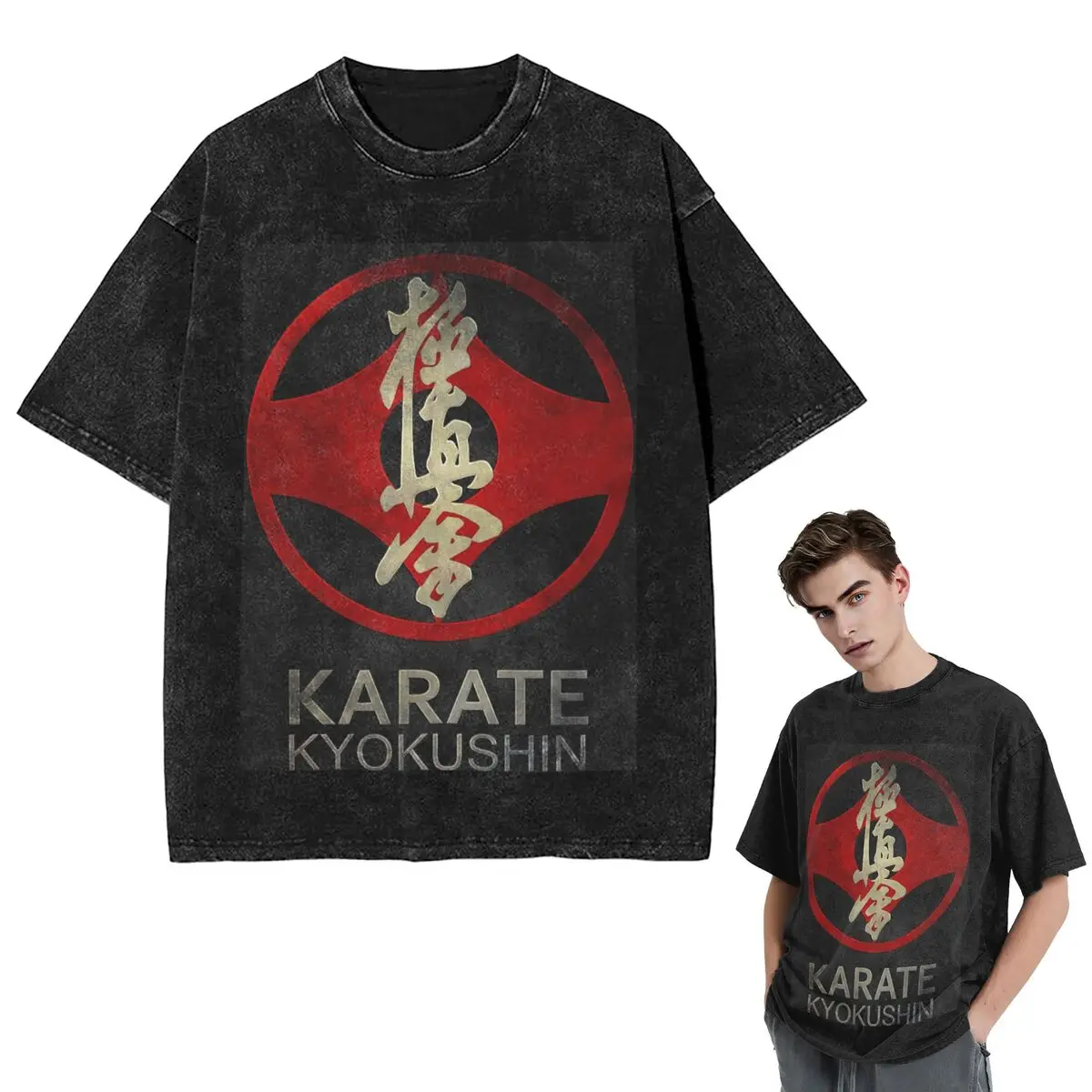 

Streetwear T-Shirts Kyokushin Karate Bushido Values (13) Washed T Shirt Short Sleeve Hip Hop T-Shirt Tops Tees for Men Women