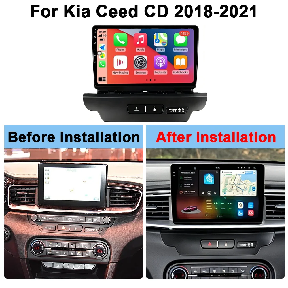 2Din 9inch CarPlay Android Auto Car Radio for Kia Ceed CD 2018 - 2021 Multimedia Navigation GPS RDS DSP 4G BT Qualcomm 8 Core
