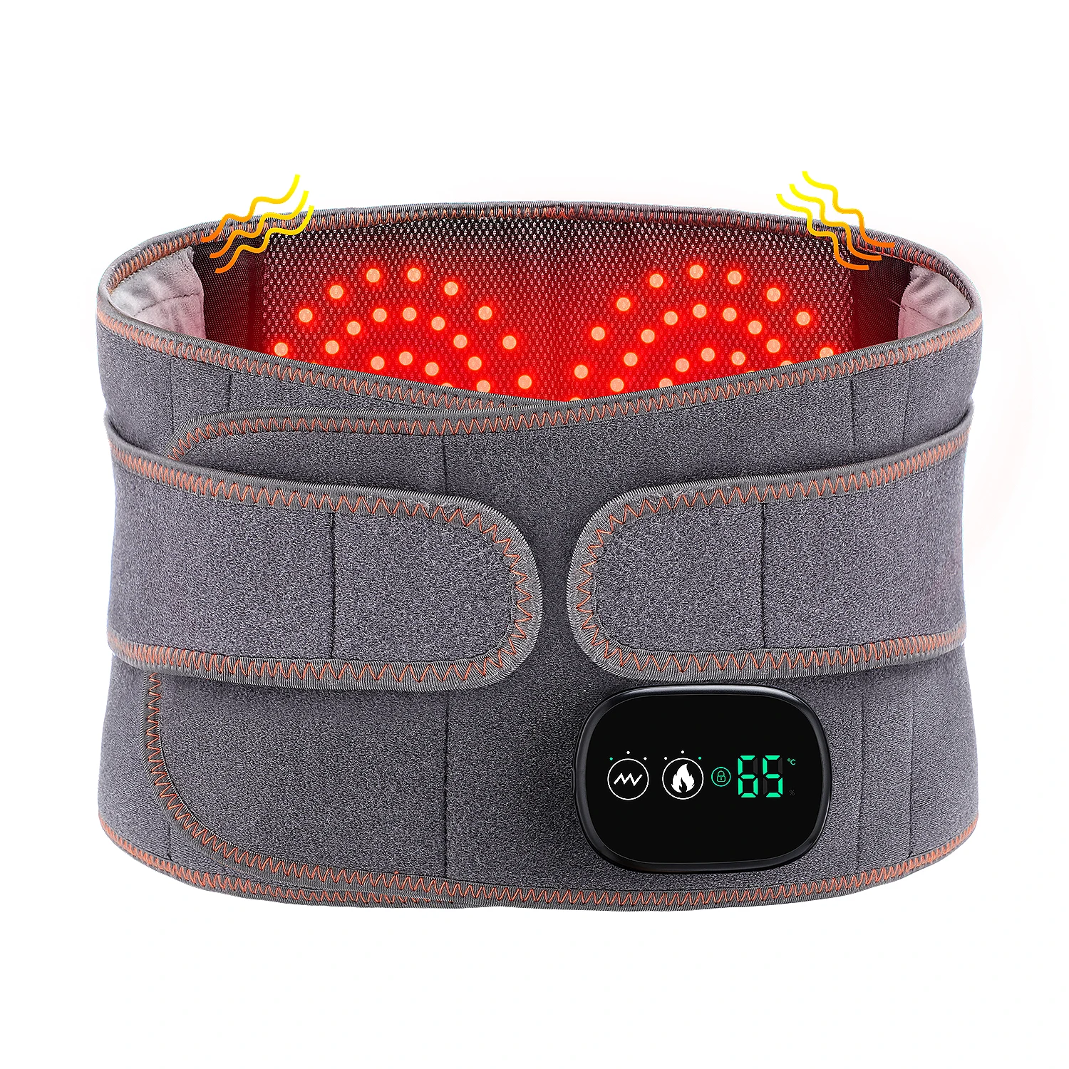 Electric Heating Belt Waist Massager Vibration Red Light Hot Compress Physiotherapy Lumbar Back Support Brace Pain Relief Charg