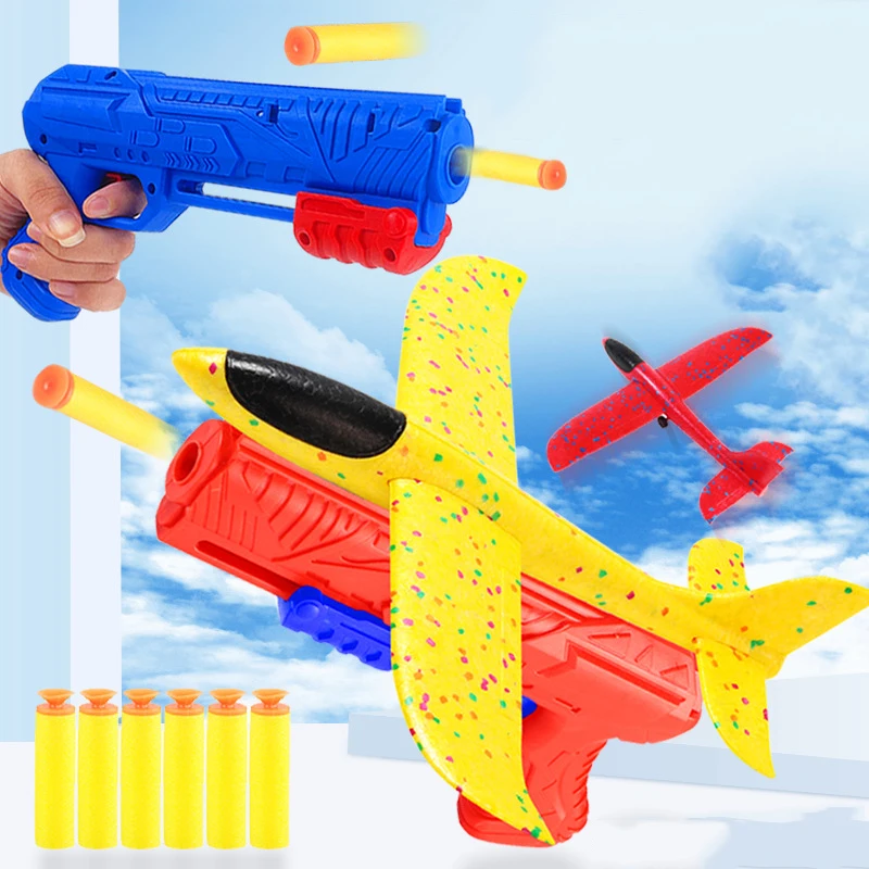 

Montessori Foam Plane Outdoor Sport Toys for Children 6 To 10 Years Boys Gifts AirPlane Vehicle Toy Games for Kids Child Gun Toy