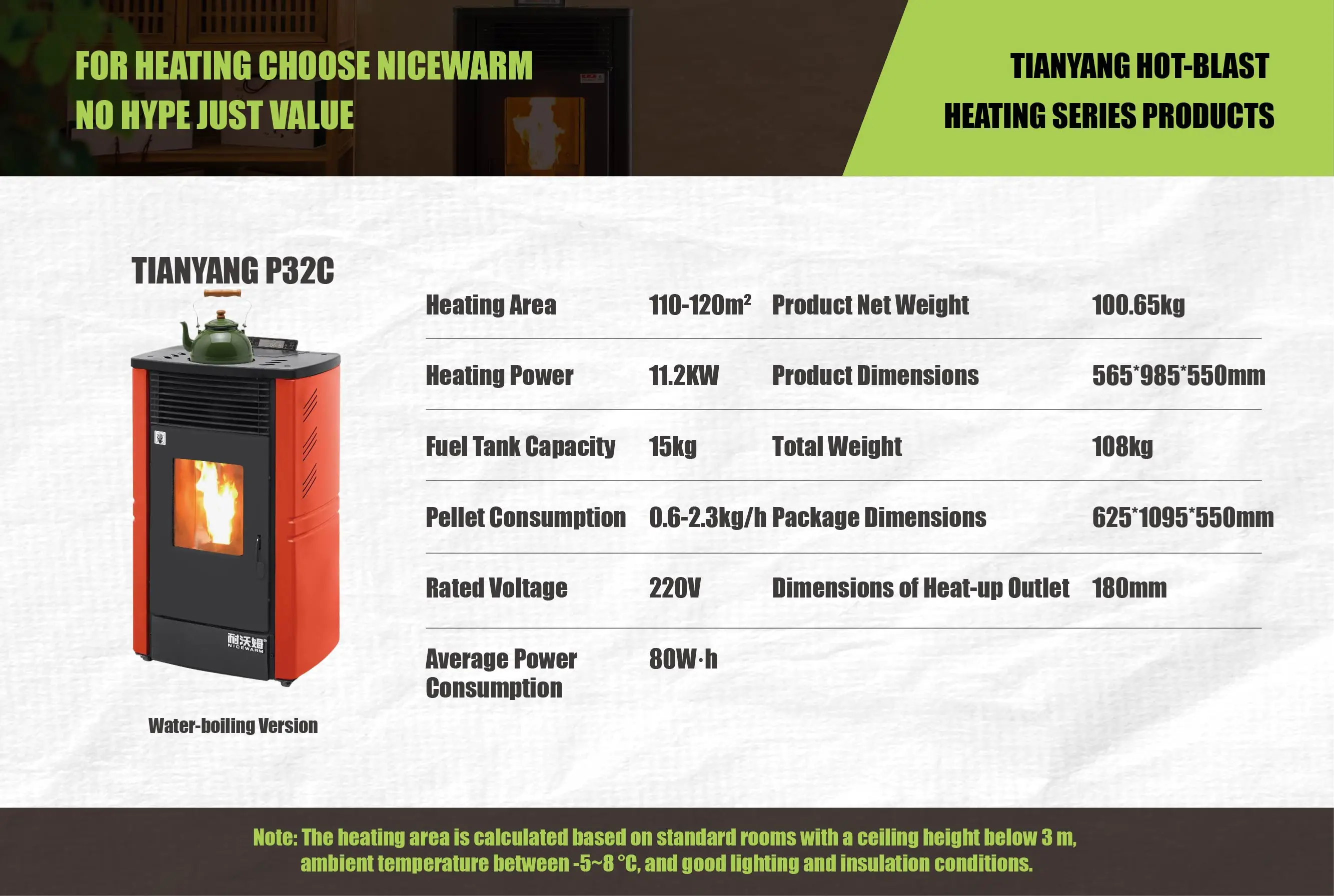 China-made High-quality Freestanding Pellet-fired Stoves Wood Compatibility Eco-Friendly Cold Rolled Steel Durable Bathroom