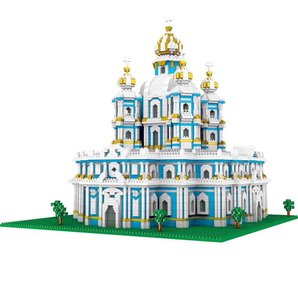 KNEW BUILT Cathedral Construction Set for Adults Russian Monastery Architectural Kits Toys Micro Mini Building Block Bricks Gift