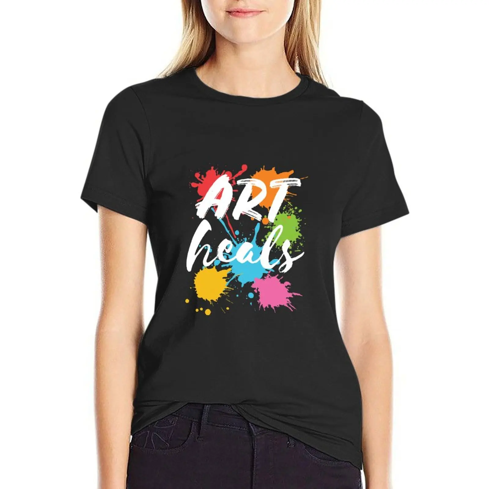 Art Heals Art Therapy Therapist T-Shirt tops lady clothes animal print shirt for girls aesthetic clothes Women's t-shirt