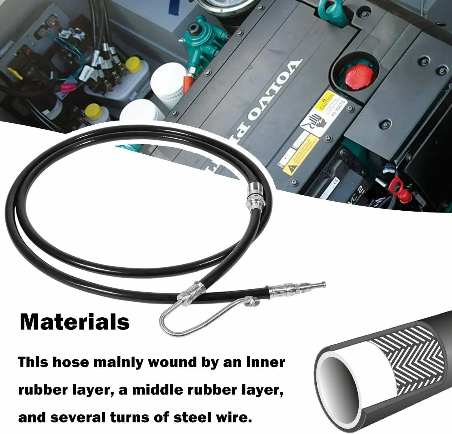 Cuhang Qian Hose Powertrim For Volvo Penta DPH DPR Sterndrives Replaces 21721548 3809559