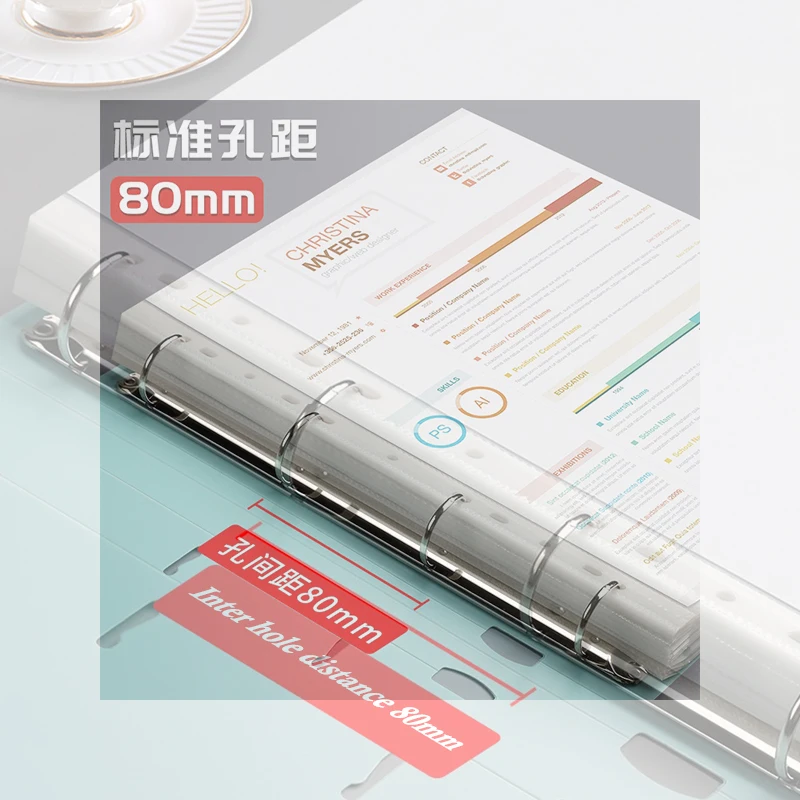 

Portable 4-Hole D-Type Folder A4 Loose-Leaf Storage Folder Paper File Bag Students Test Paper Storage Office Management Supply