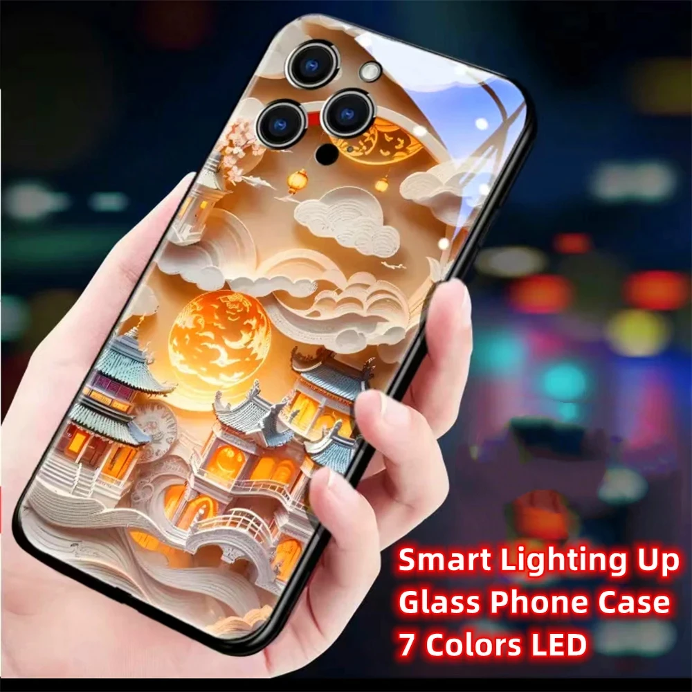 Origami Sky Attic LED Calling Light Flash Phone Case Luminous Cover For Honor 200 100 90 80 70 60 50 Pro