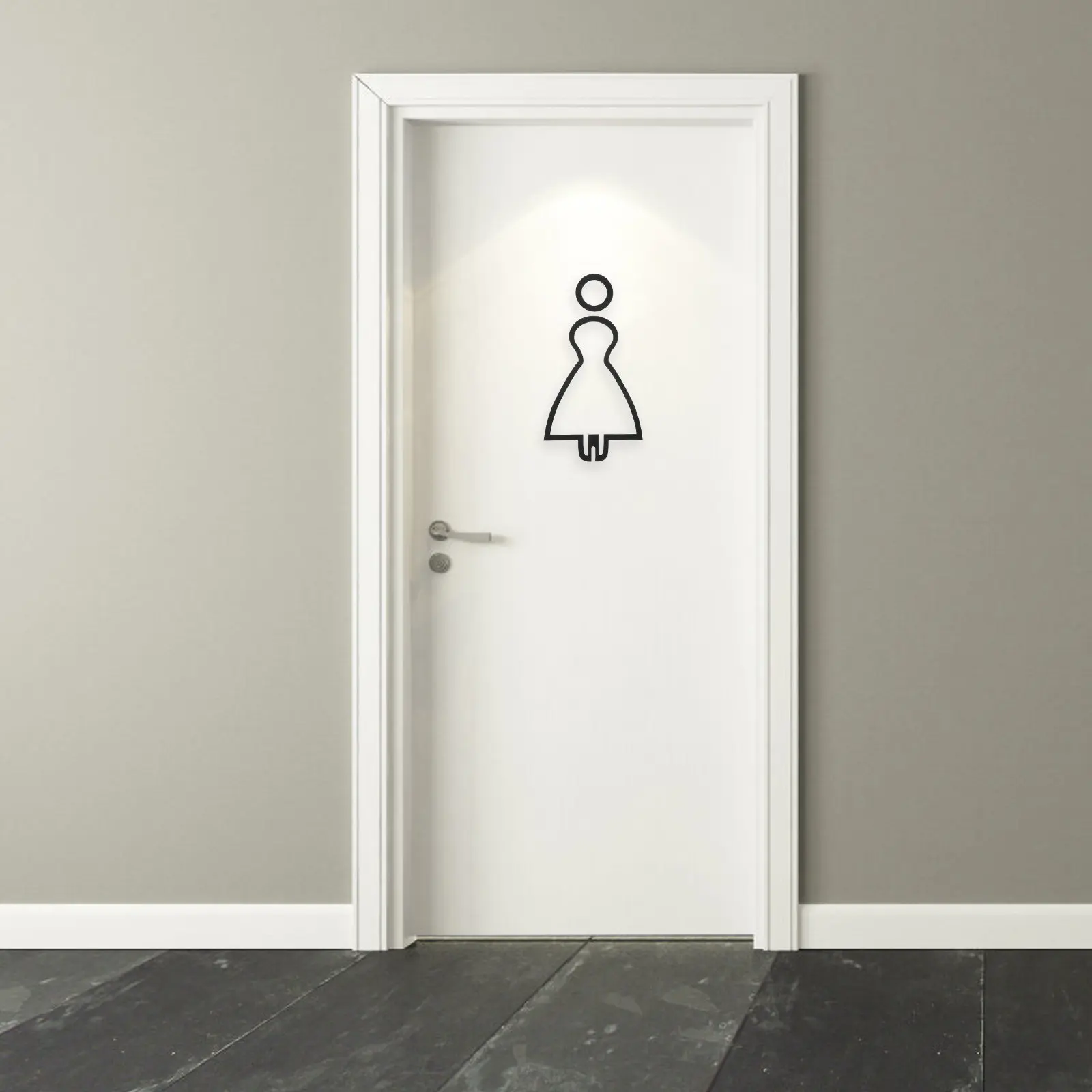Acrylic Bathroom Sign Easy Install Male Restroom Indicator Toilet Door Plate for Home Office