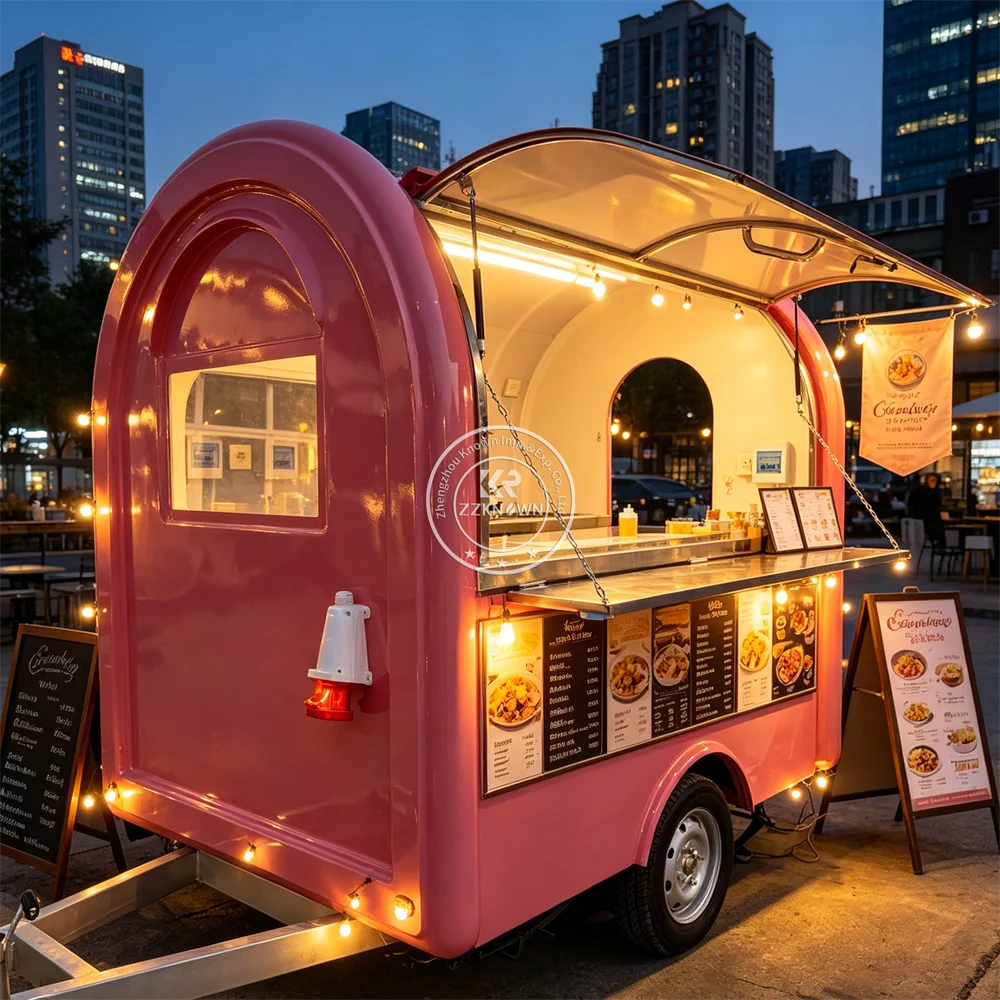 

Luxury Mobile Food Trailer Coffee Bar Van Street Catering Kiosk Mobile Kitchen Dessert Food Truck With Fully Equipped