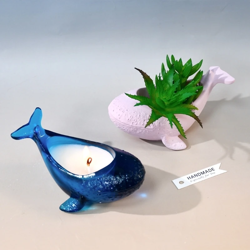 3XUA Resin Silicone Mold Craft Moulds Holder Mold Whale Silicone Base Molds for Hand-Making Holder