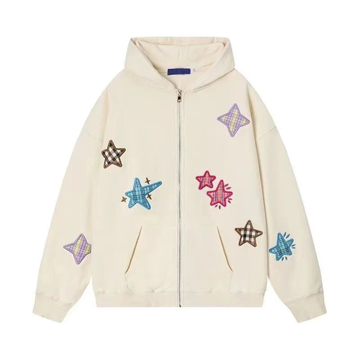 Maglione con cappuccio da donna 2025 Senso del design Fascino Bianco sporco Nuovo design All-match Casual Stile sportivo Cardigan Abbigliamento sportivo