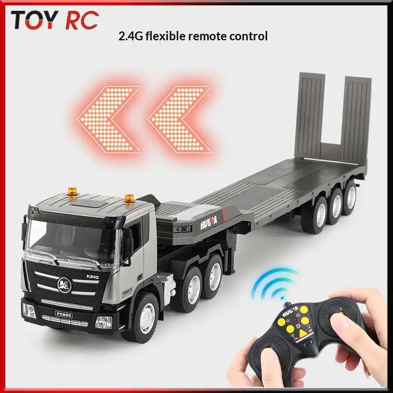 

619 Remote Control Flatbed Truck 1:24 Semi-Trailer Tractor Remote Control Engineering Truck Nine Channel Remote Control Toy