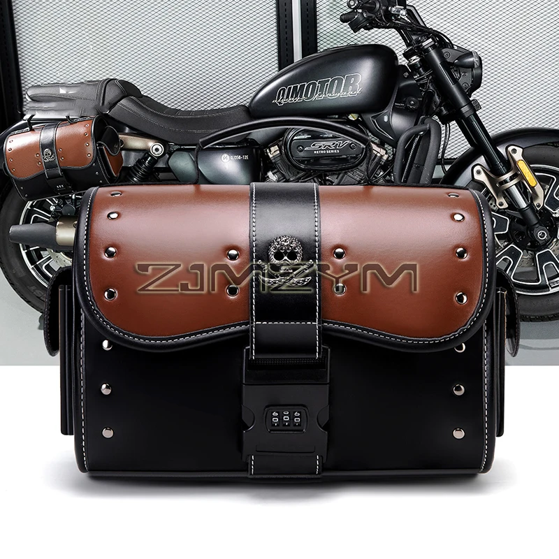Universal Retro Motorcycle Handlebar Tool Bag Front Fork Pendant Storage Pouch for Harley Honda Suzuki Kawasaki Motorbike Bag