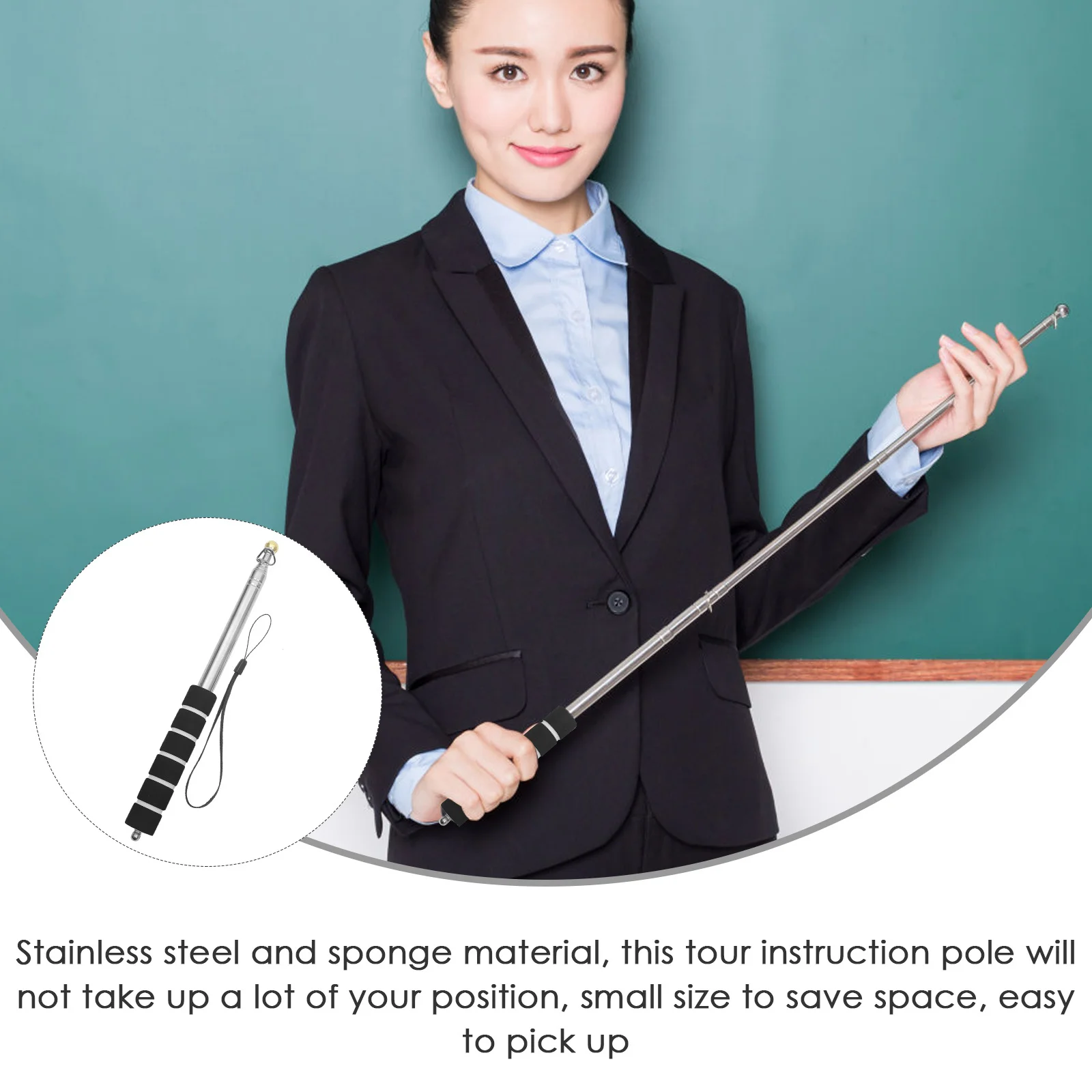 

Handheld Teaching Stick Retractable Blackboard Pointer For Teachers Classroom Training Presentations Conference Guide Tool