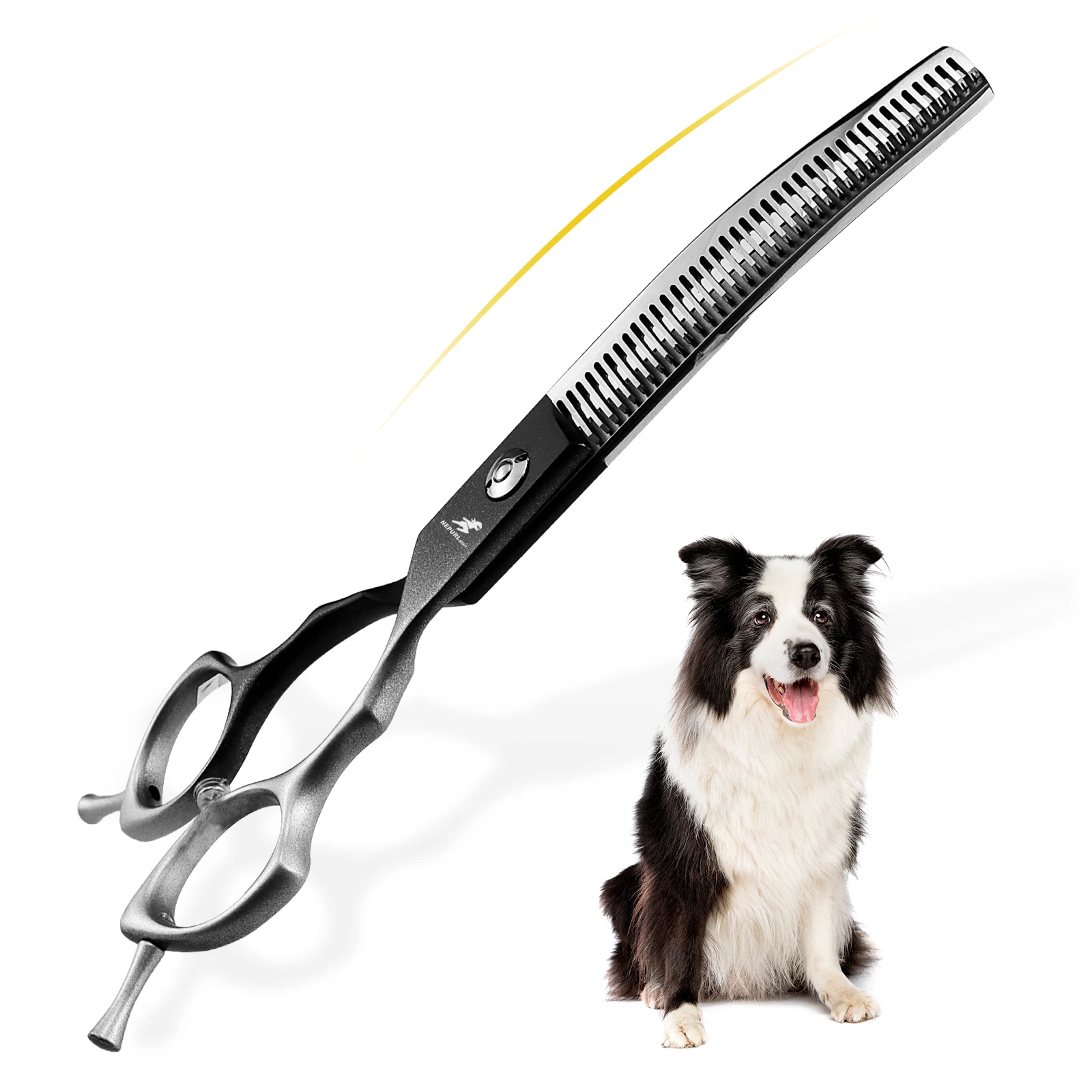 Professional 6.5inch gradient color Downward Curved Scissors Pet Grooming Scissors Sharp beauty Comfortable smooth rigth hand