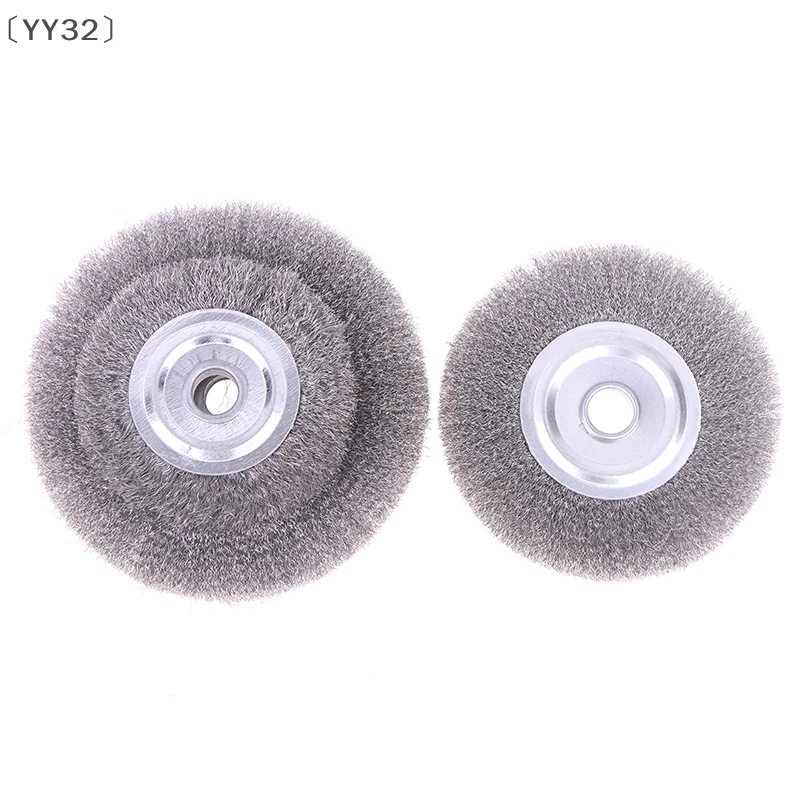 itariaYY32 soi100/125/150 mm staaldraadborstel 0,15 mm draadwielborstel rond voor bankslijpmachine ontbramen reinigen roest polijsten adapter