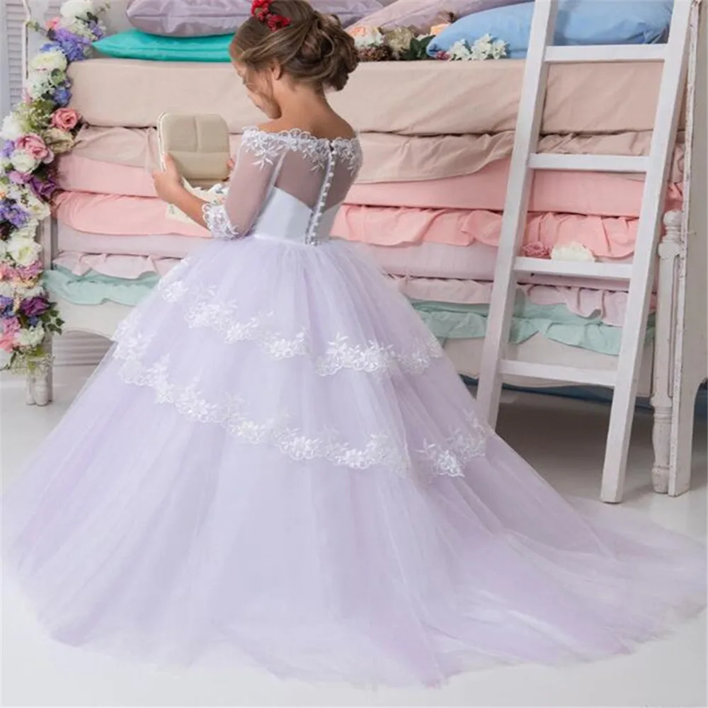 

Flower Girl Dresses Cute Pink Shiny With Bow A-line Skirt Sleeveless For Wedding Birthday Party Banquet Princess Gowns