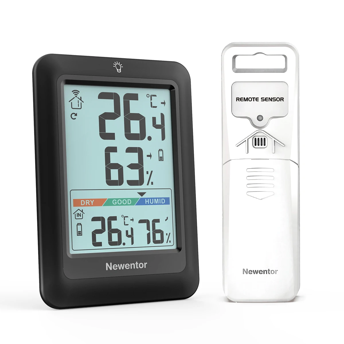 

LCD Termometrs Digital Temperature Humidity Home Indoor Outdoor Hygrometer Thermometer Weather Station with Clock