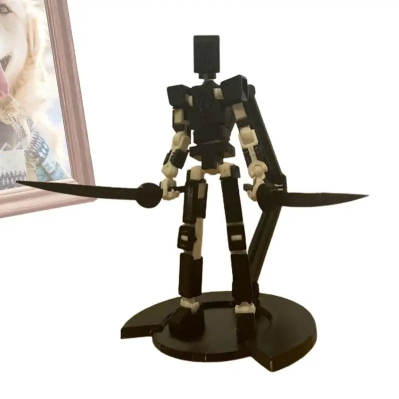 Movable Desktop Decoration Toy 3D Movable Robot Action Figure With Multiple Joints Standing Figurine Desktop Decor Children Toy