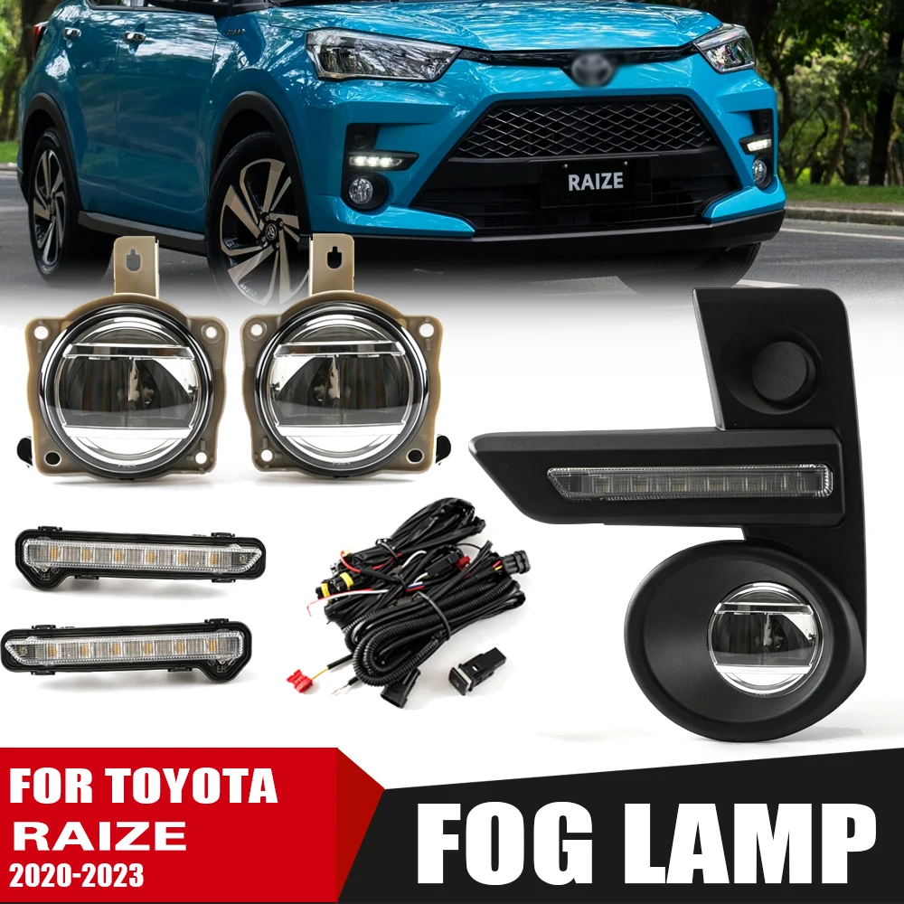 Front Bumper Fog Lamp Upgrade Kit FOR Toyota Raize 2020 2021 2022 2023 Version Additional Foglight Set Switch + Wirin