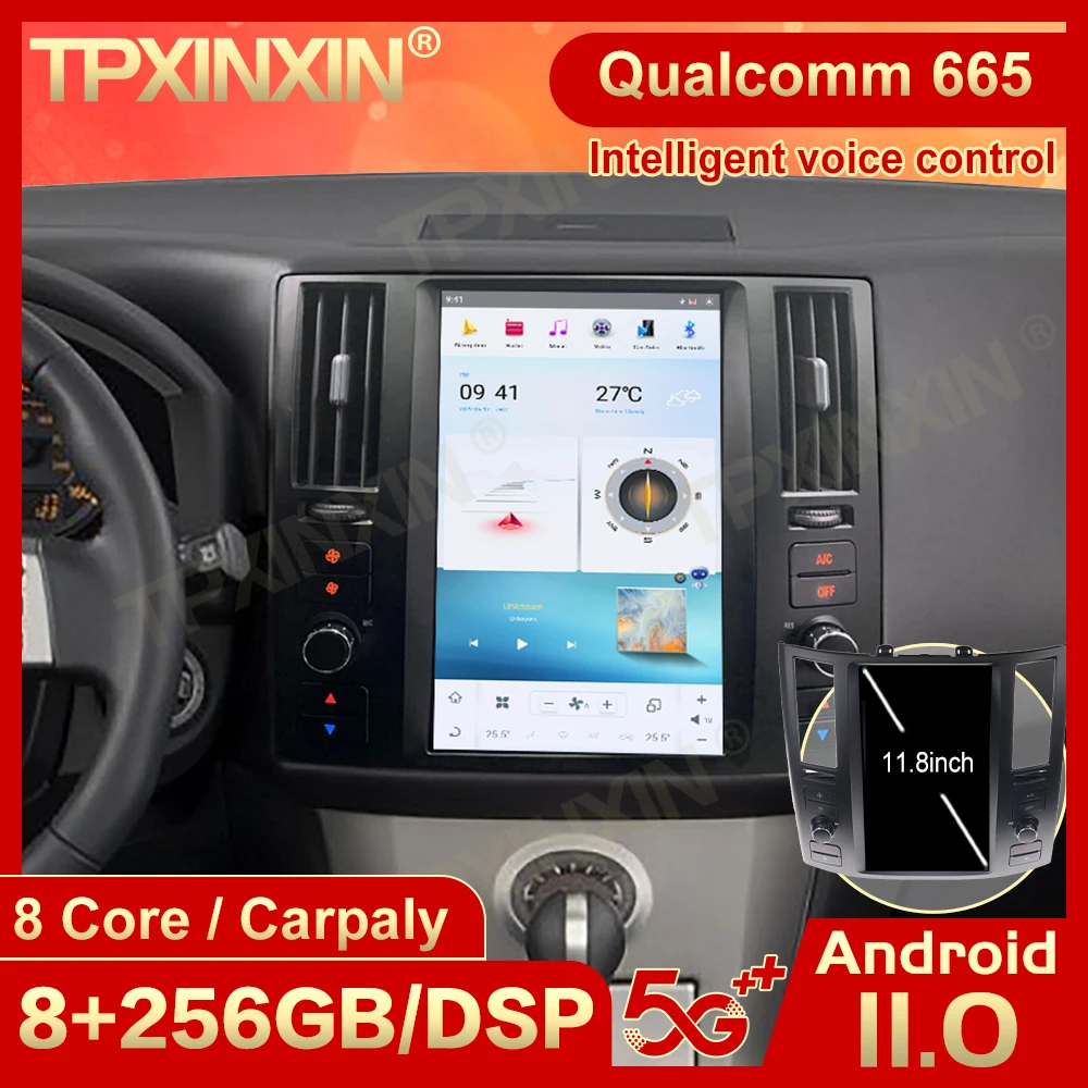 Android 11 Tesl- Screen Radio Receiver For Infiniti FX35 FX45 2004 2005 2006 2006 2007 2008 GPS Multimedia Player Head Unit