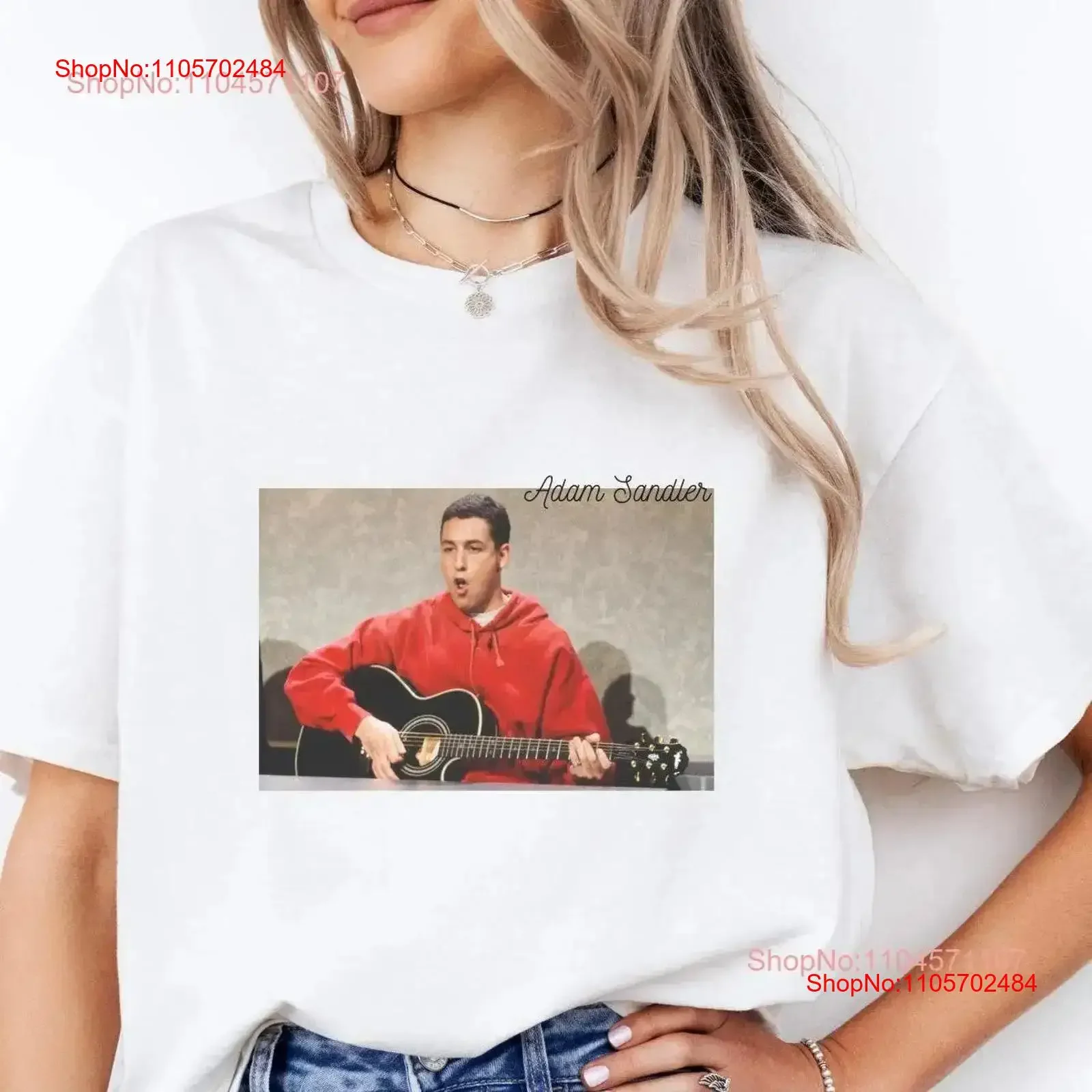 Adam Sandler T Shirt Retro Grown Ups Black And White Fan vintage Washed Top For Everyday Wear Unisex fashion Casual Slightly