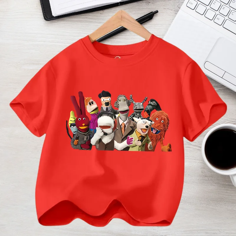 Kid Puppet Graphic Printed T-Shirt Boys Girl T-Shirt News Program 