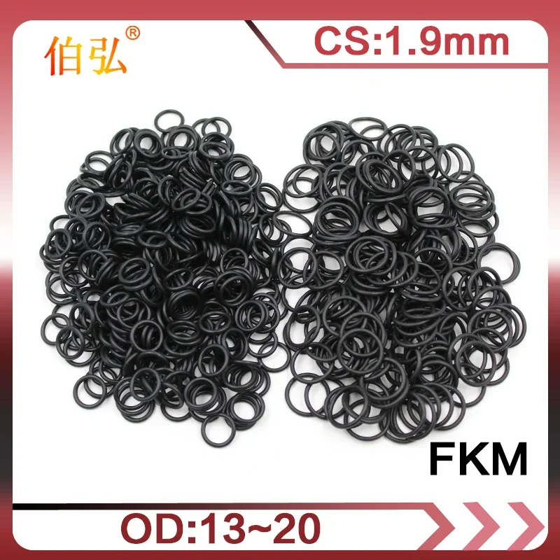 10PCS/lot Rubber Ring Black FKM O ring Seal CS:1.9mm OD13/14/15/16/17/18/19/20mm Rubber O-Ring Seal Oil Ring Gasket Washer