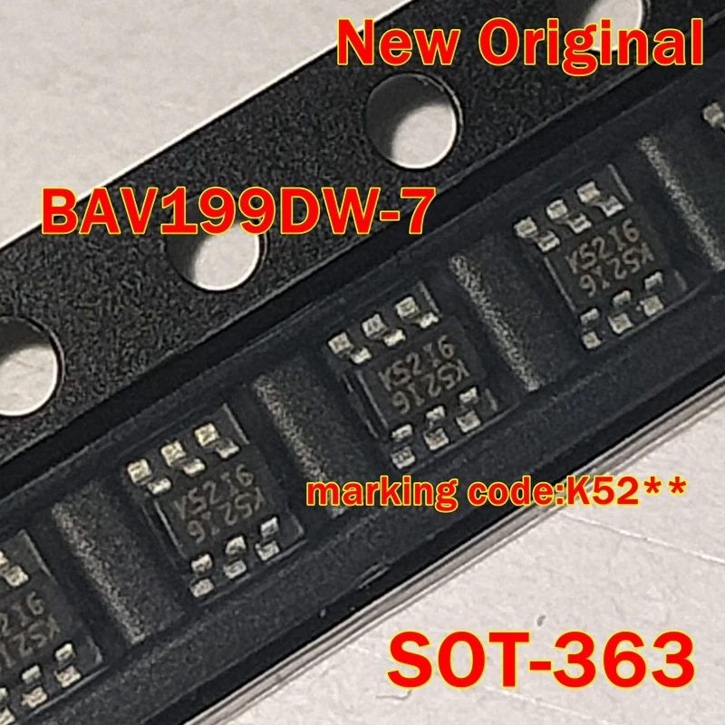 10pcs to 1000pcs BAV199DW-7-F BAV199DW-7 BAV199DW SOT-363 New Original marking code:K52** Quick switch diode