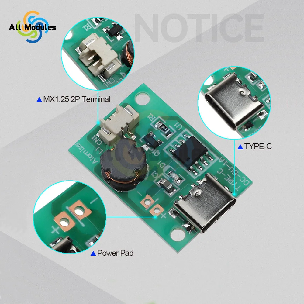 

DC 5V 1.5-2W Single Spray Humidifier Mist Module Energized Mist Air Plant Humidifier Mist Driver Board Type C Interface