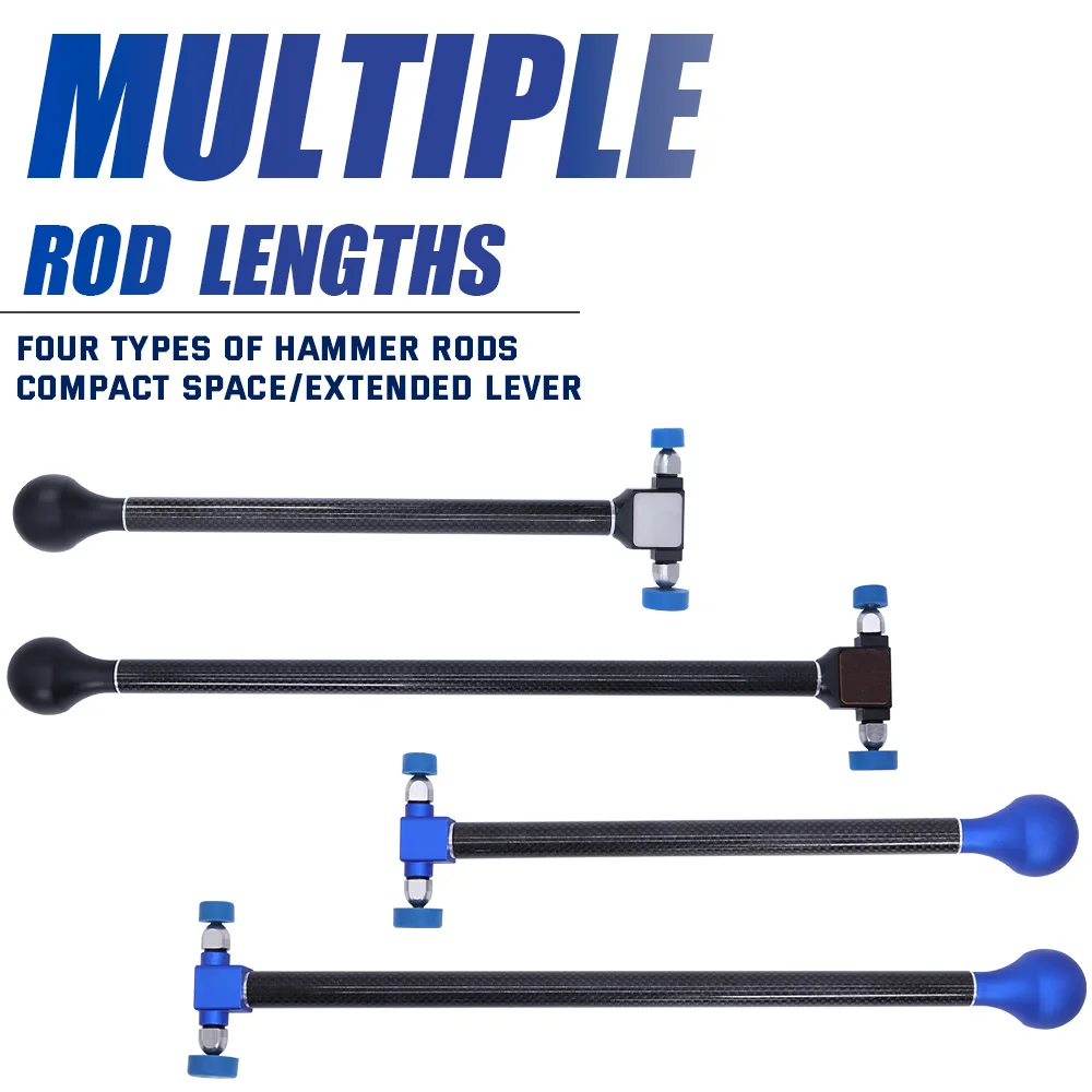 

Car dent repair hammer carbon fiber hammer body sheet metal bump seamless repair tool replaceable head M8 thread interface