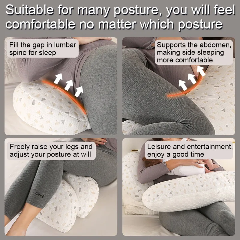 หมอนรองครรภ์รูปตัวยู - รองรับทั้งตัวสำหรับหญิงตั้งครรภ์ หมอนรองนอนตะแคงตามหลักสรีรศาสตร์ ช่วยบรรเทาอาการปวดหลังและหน้าท้อง