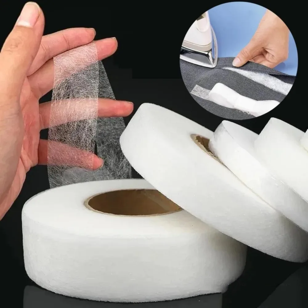 1 Roll Hot Melt Double-Sided Omentum Tape for Clothing Non-Woven Fabric Lining and Fusible Lining Bonding Interlining Fabric