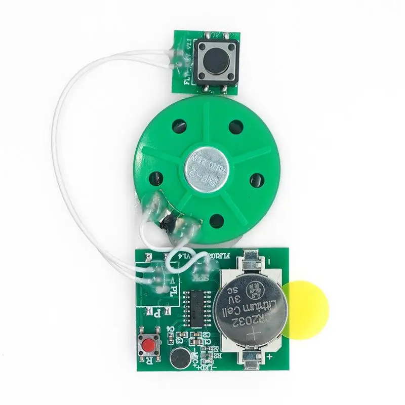 Module d'enregistrement en 25 secondes, contrôle de boutons Compact avec ruban adhésif Double face, puce sonore enregistrable PCB, 1 pièce