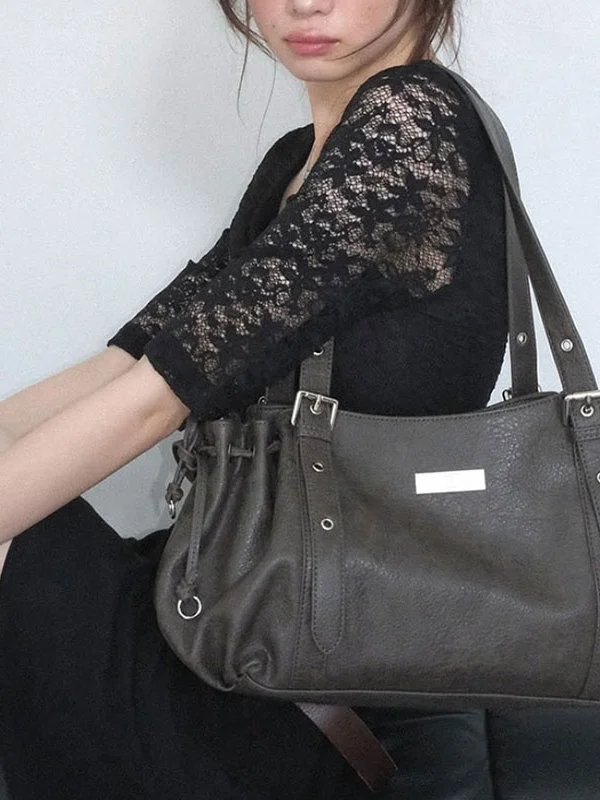 

Street Retro Large Capacity Single Shoulder Bag Quality Autumn Winter Wanderer Women's 2026 New Motorcycle Commuter Tote Bag