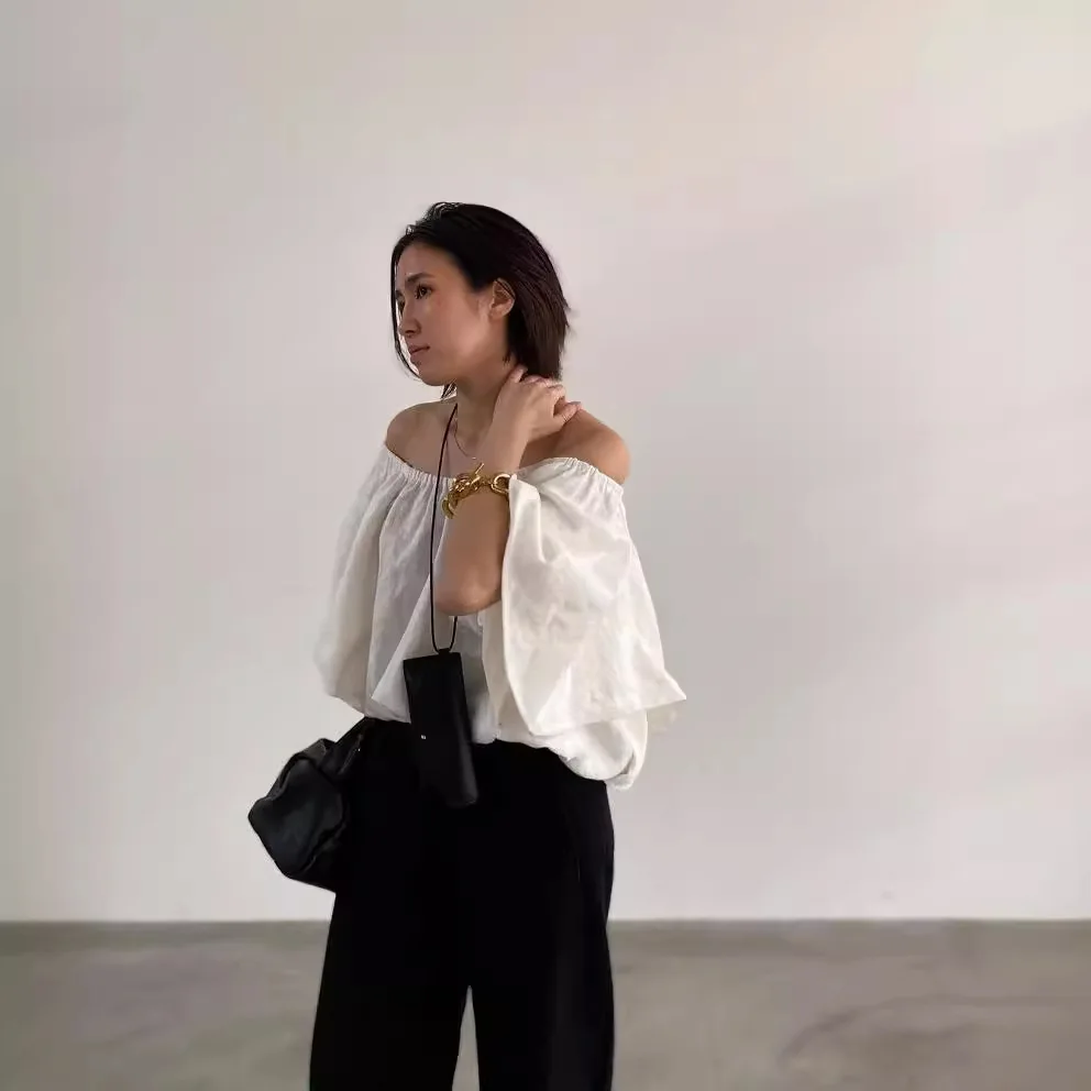 

Gagarich 2025 Summer New Japanese Lazy Linen Texture Round Neck Shirt Loose and Slim Comfortable Sunscreen Top