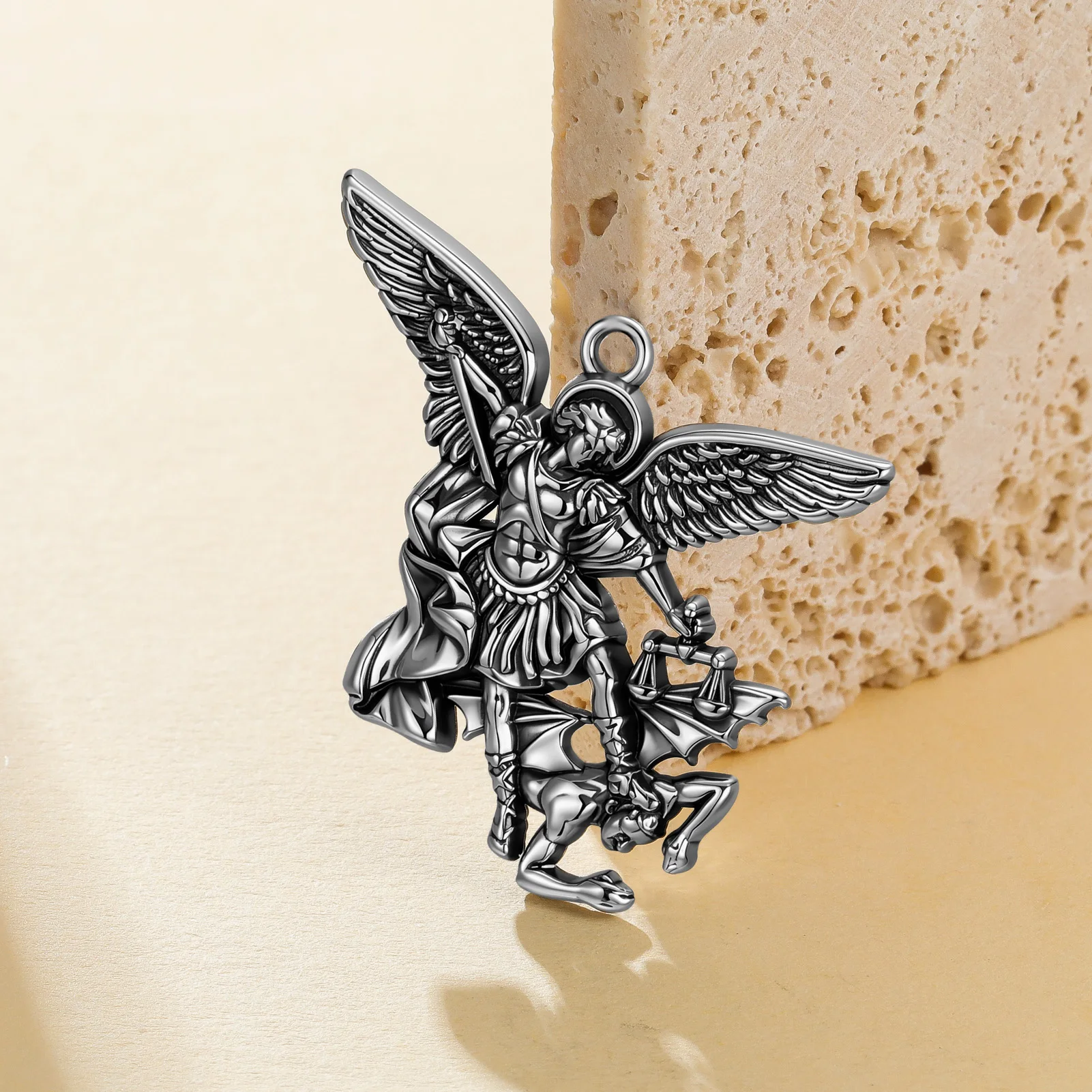 St Michael Archangel Pendant Saint Michael Defeat Devil Charm Amulet Religious Protective Talisman Jewelry for Men Women