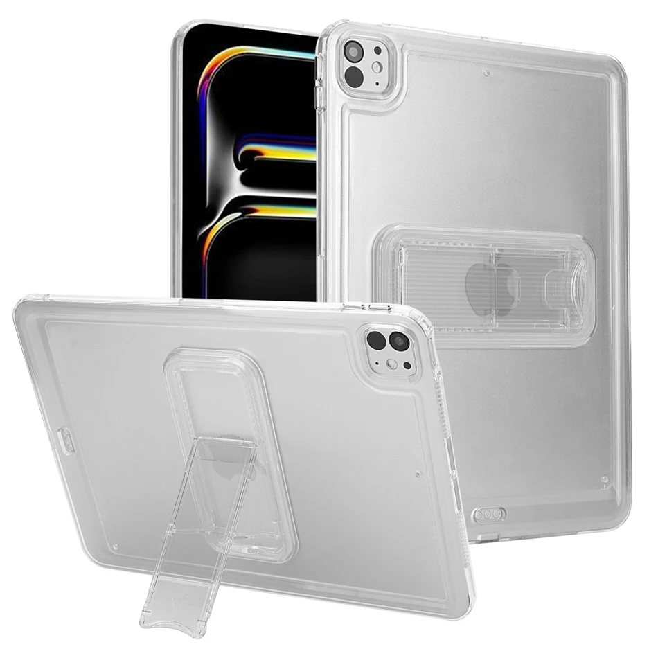 Transparent Stand Case For iPad Pro Air Mini Cases A16 M2 M3 M4 10.2 10.9 11 12.9 3 4 5 6 7 8 9 10th 11th 12th Gen Hard Cover