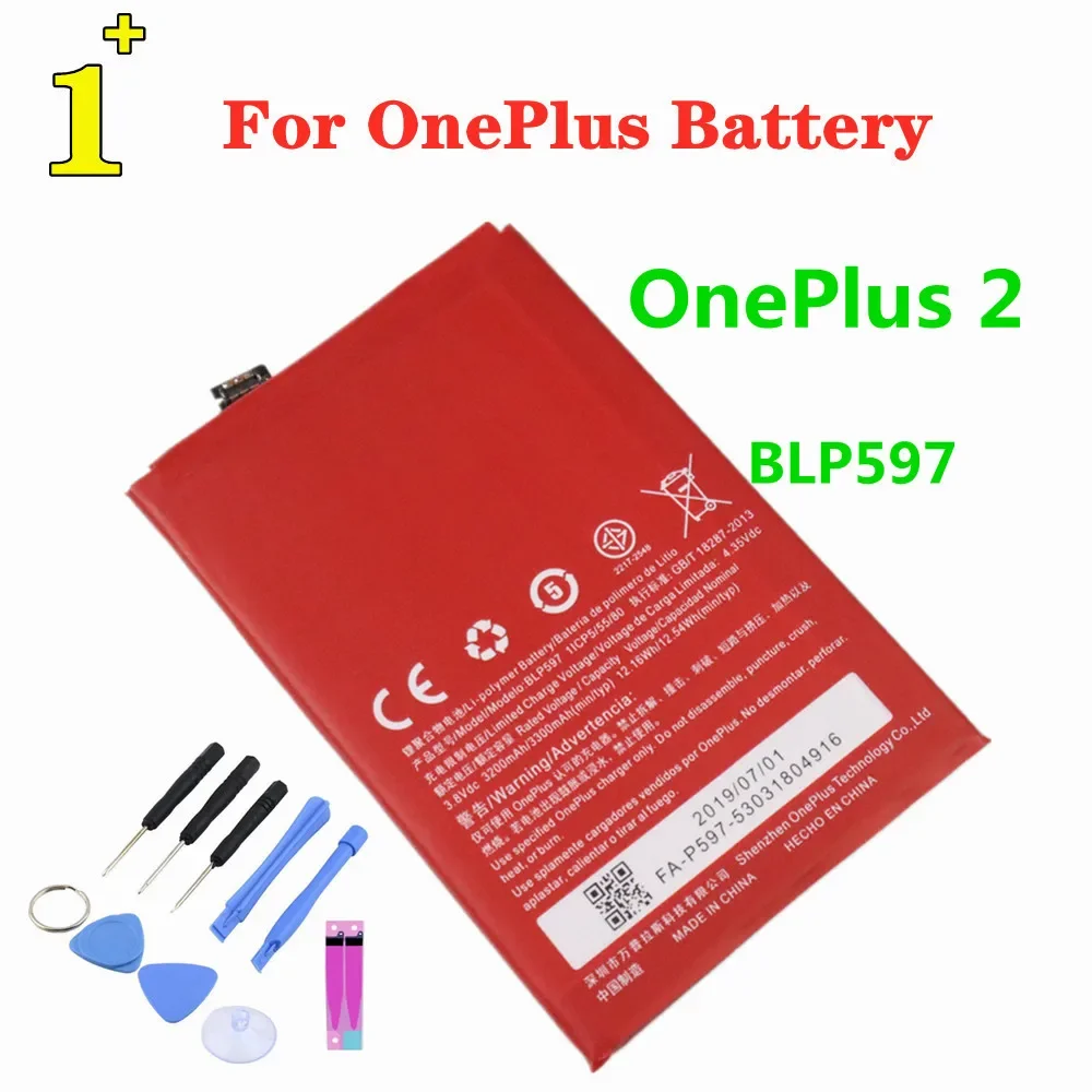 100% New Original Phone Battery BLP597 3300mAh For OnePlus 2 A2001 High Quality Battery + Tools