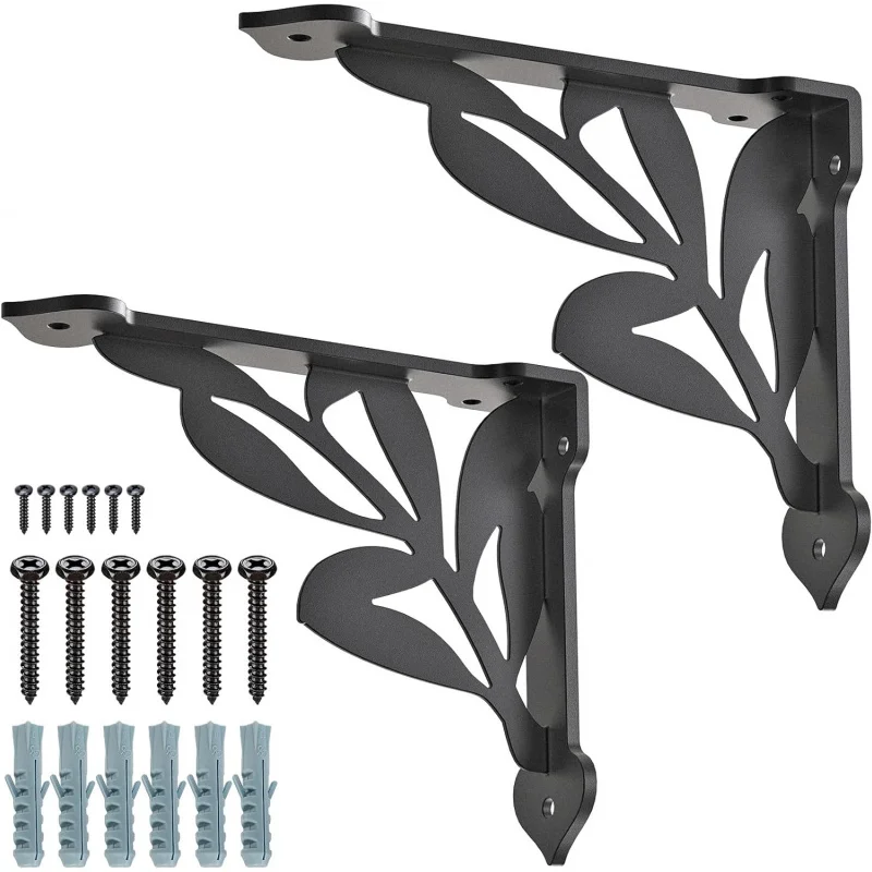 Heavy Duty Metal Corner Bracket2-4Packaged with hardware components20.32x17.78cmWall Mounted Shelf Bracket Corner Storage Rack