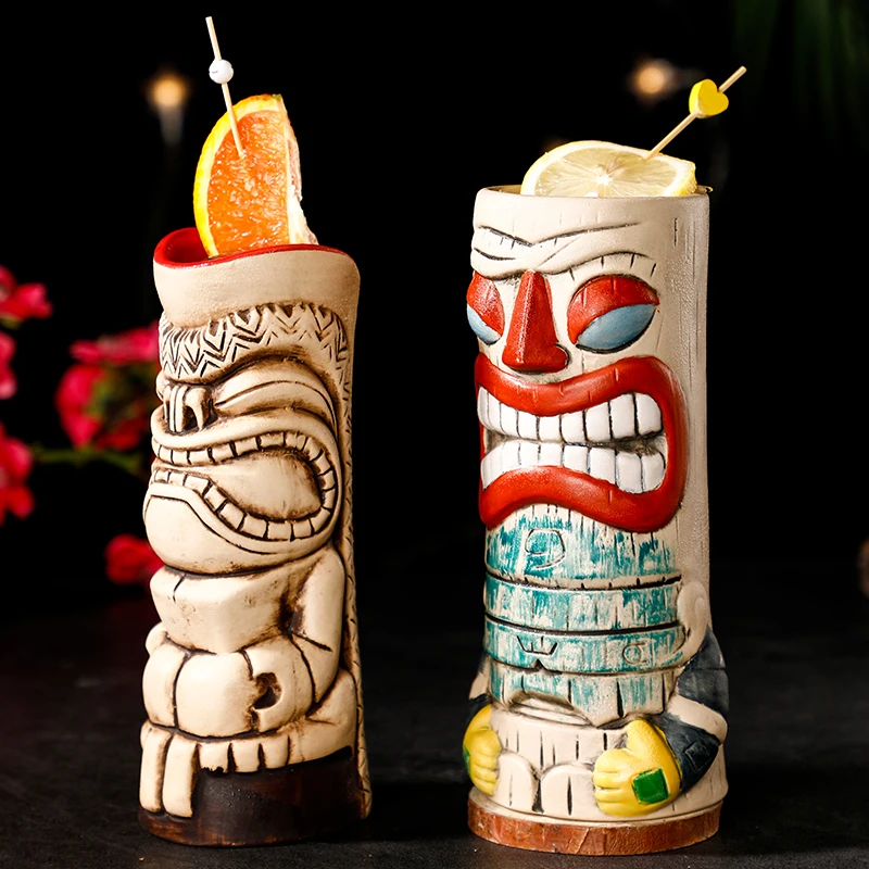 American Style Art Collection Bar Furnishing Articles Ceramic Tiki Cup Cocktail Cup for Home & Bar Decoration Creative Cup Gift
