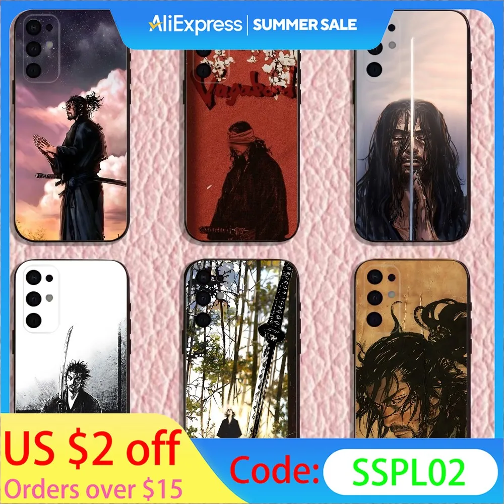 

Vagabond Miyamoto Musashi Phone Case For Samsung S25,S24,S21,S22,S23,S30,Ultra,S20,Plus,Fe,Lite,Note,10,9,5G Black Cover