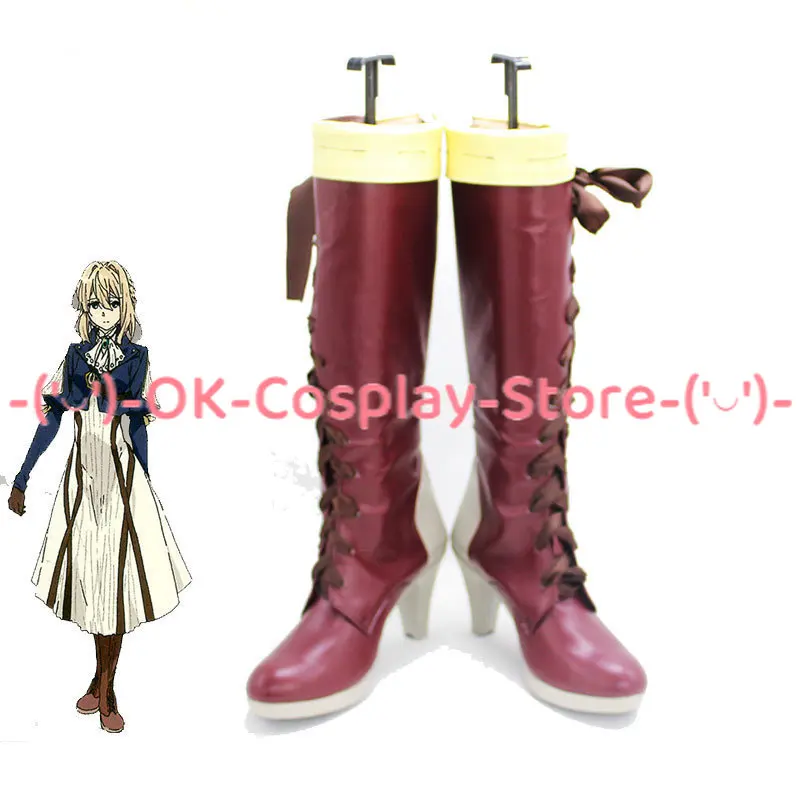 

Anime Violet Evergarden Cosplay Shoes PU Leather Shoes Halloween Carnival Boots Cosplay Props Custom Made