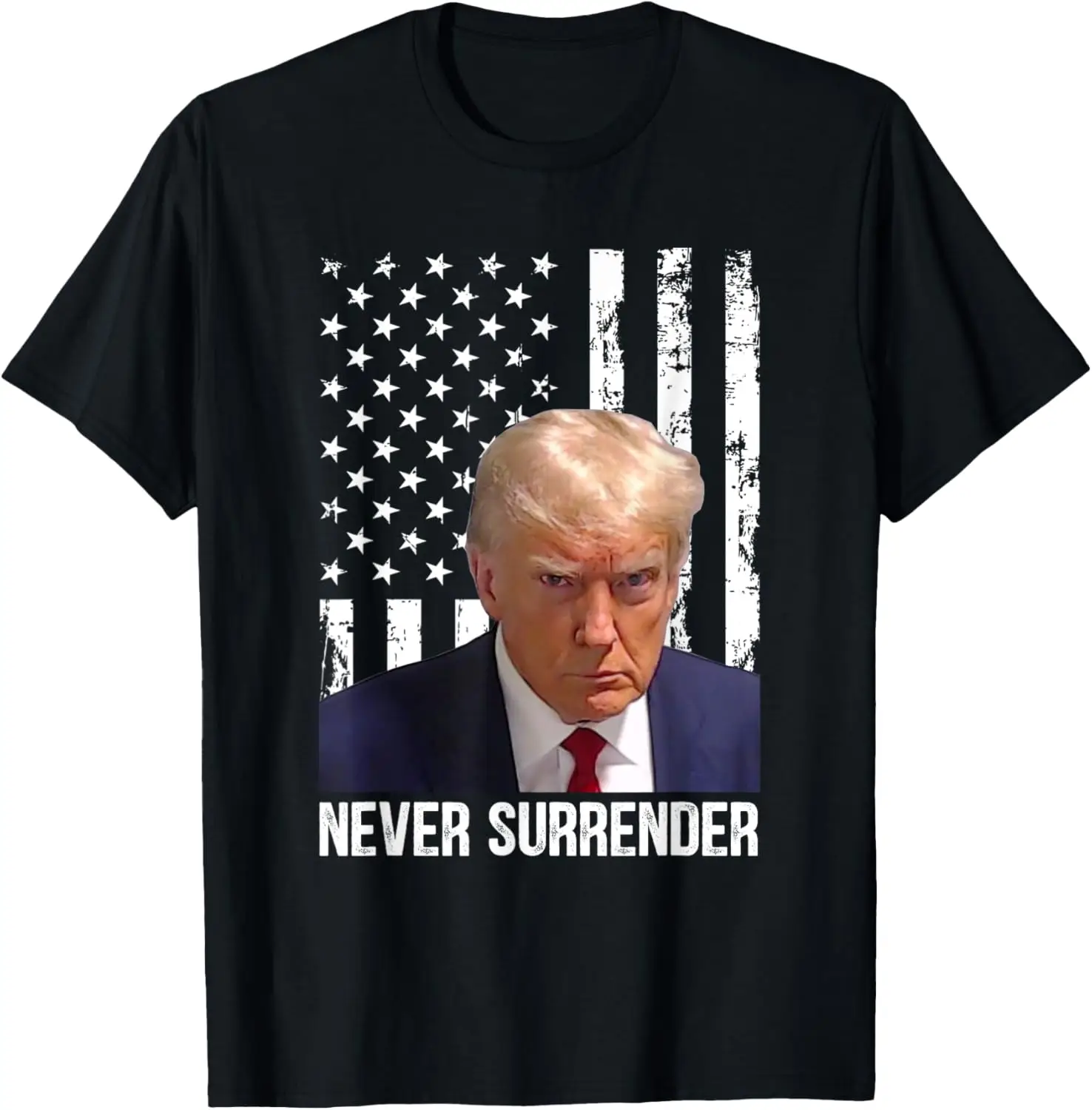 

Дональд Трамп 2024 — футболка Трампа с американским флагом Never Surrender