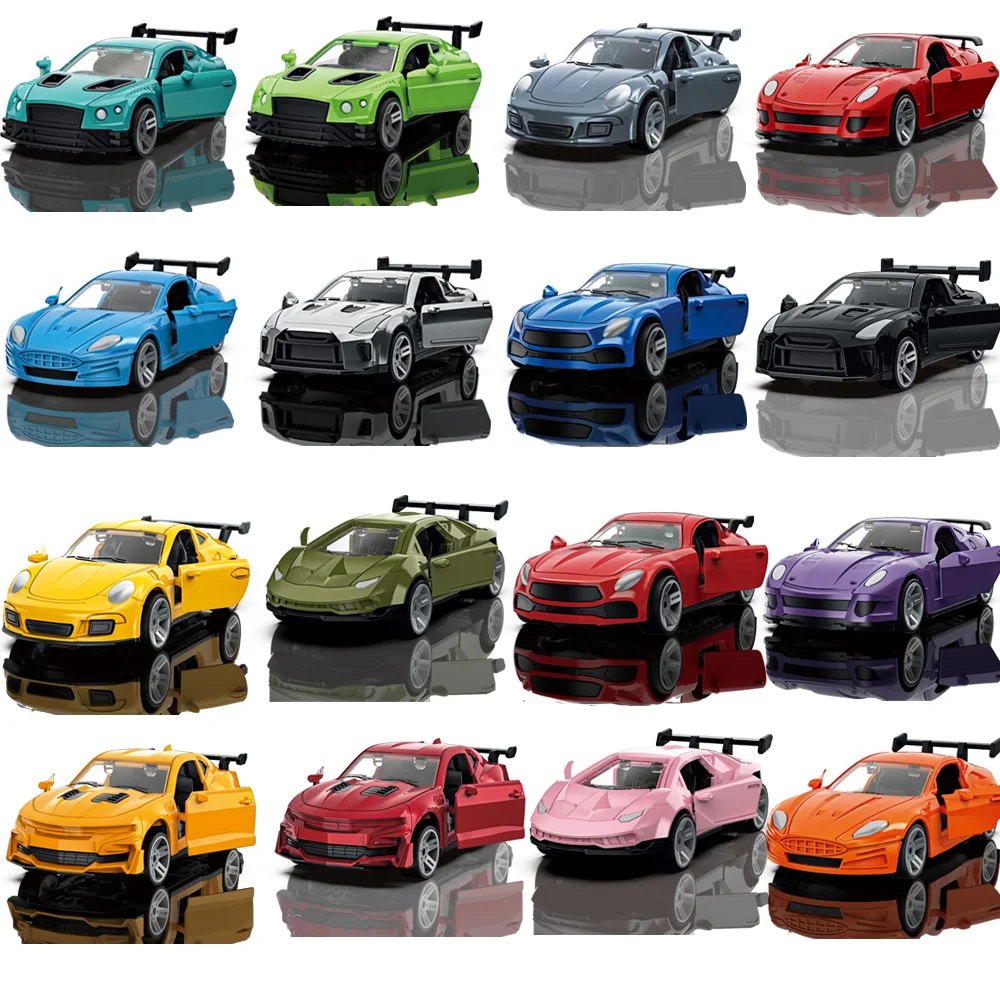 1:64 Mini Alloy Racing Inertiaดึงกลับรถคอลเลกชันเด็กของเล่นเด็กโลหะรถตกแต่งของขวัญเปิดประตูรถของเล่น