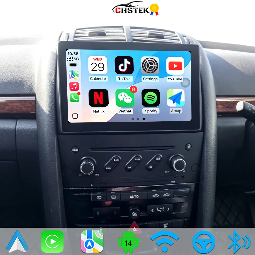 CHSTEK Android 14 Car Radio For Peugeot 407 CC SW 407CC 2004-2010 Carplay Multimedia Player Navi GPS WIFI 4G Bluetooth Head Unit