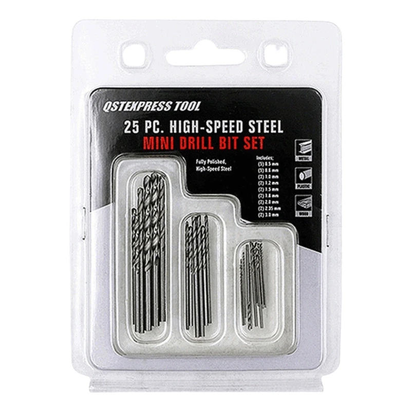 20/25Pcs Multipurpose High Speed Steel Mini Twist Drill Bit Set for DIY Enthusiasts and Electronic Repairs Engraving 37JD