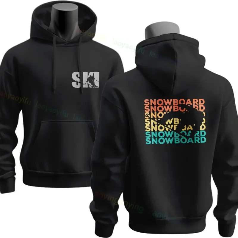 Men's Funny Just Shred It Snowboarding Skiing Graphic Hoodie Long Sleeve Pullover Sportswear for Fall & Winter Outdoor Clothing