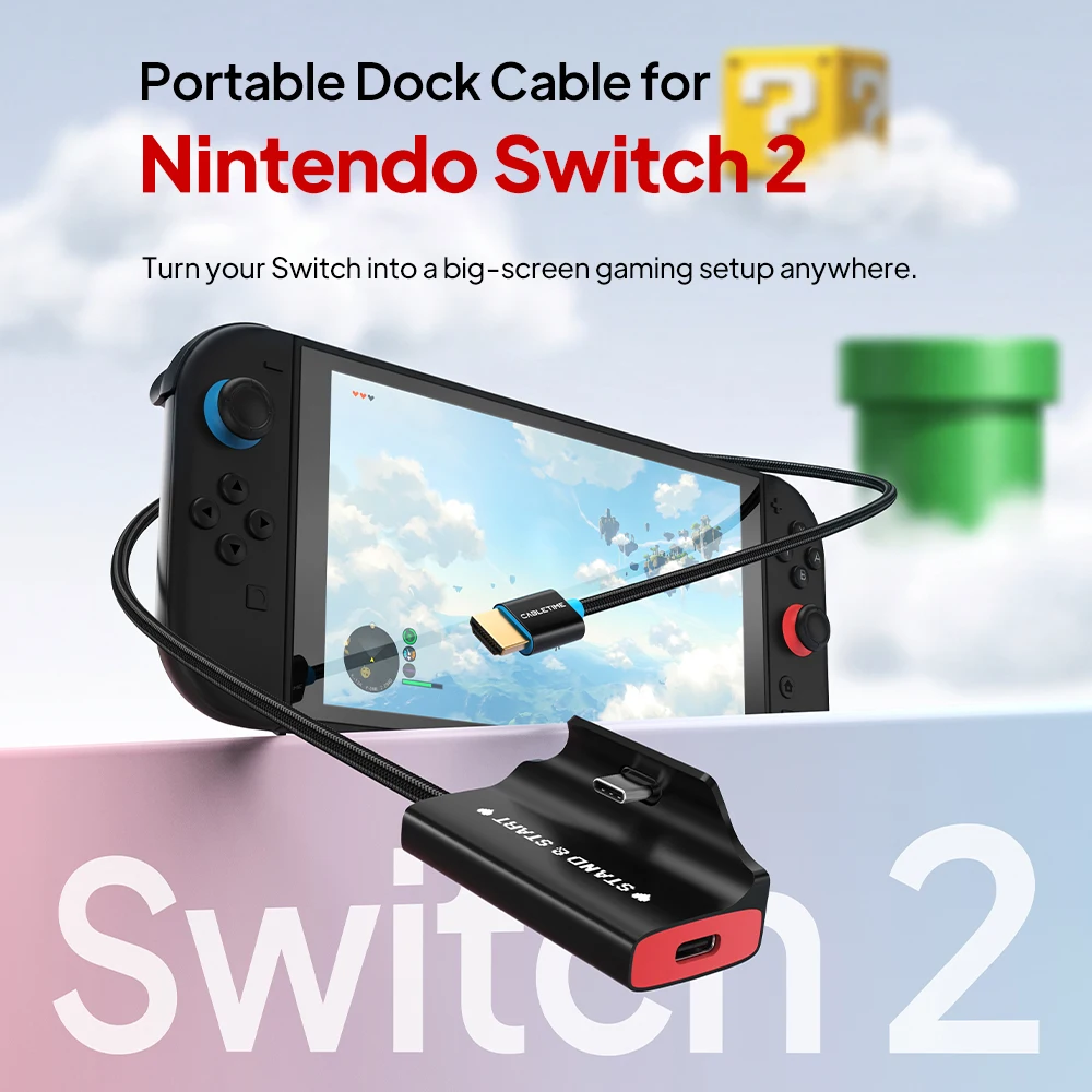 CABLETIME USB C to HDMI Cable Type c Dock Cable PD100W Fast Charging Gaming Cable  for Nintendo Switch 2 Monitor TV Projector