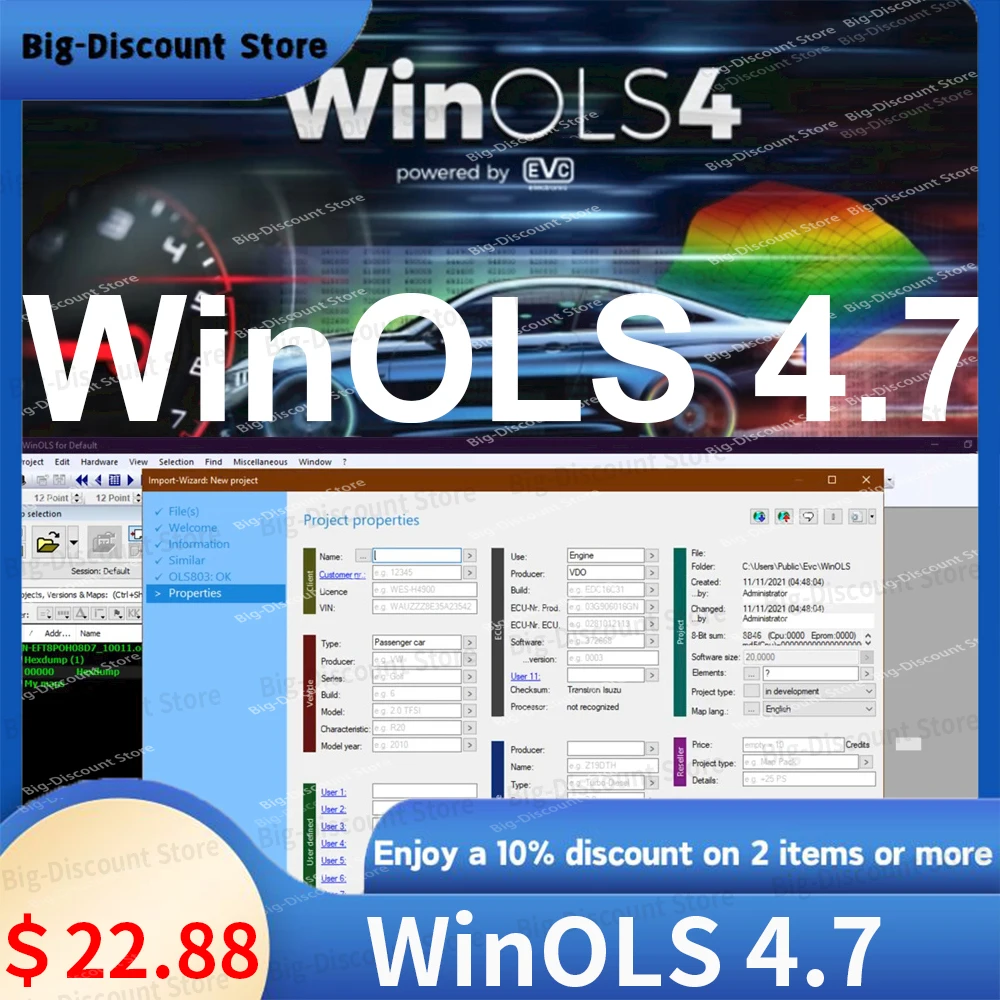 2024 HOT Selling WinOLS 4.70 Plugins+2021 Damos +ECM TITANIUM+ immo service tool v1.2 All Data Winols 4 70 Auto Repair Software